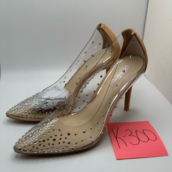 CUSHIONAIRE Women's Clear Rhinestone Dress Pump +Memory Foam 6.5 WIDE CLEAR - Picture 3 of 7